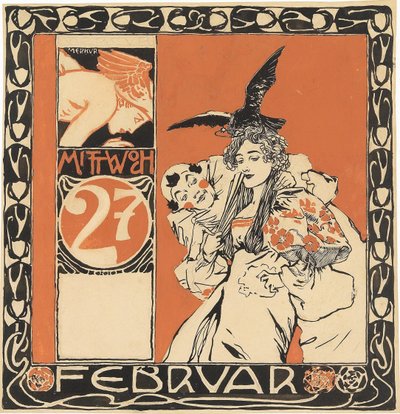 Calendar Sheet: Wednesday 27th February by Koloman Moser