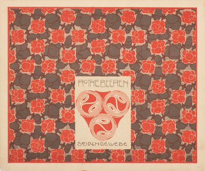 Red Berries Silk Fabric by Koloman Moser