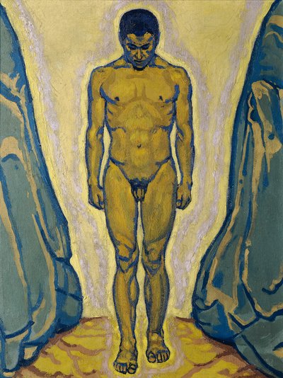Standing Male Nude Between Rocks, c. 1915 by Koloman Moser