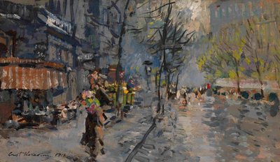 A Street in Paris by Konstantin Alekseevich Korovin
