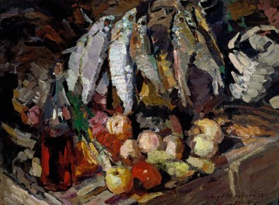 Fishes, Wine, Fruit by Konstantin Alekseevich Korovin