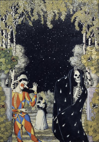 Harlequin and Death, 1907 by Konstantin Andreevic Somov