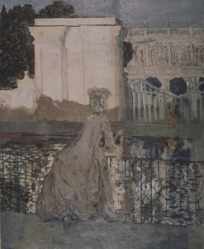 Lady at the Pond by Konstantin Andreevic Somov