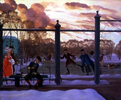 Skating Rink in Winter by Konstantin Andreevic Somov