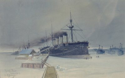Armored Cruiser Rossia by Konstantin Vasilyevich Isenberg
