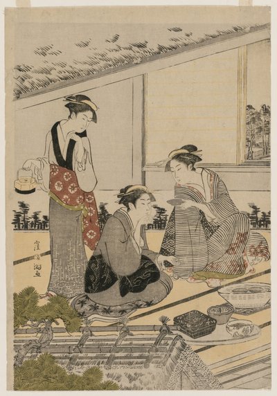 Women in a Tea House by Kubo Shunman