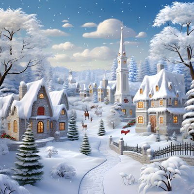 3D Snowy Christmas 1 by Kurt Heppke