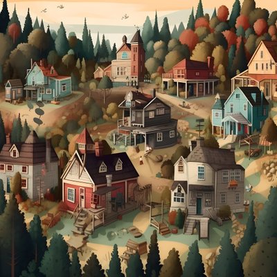 Image of Houses in Cartoon Style 2 by Kurt Heppke
