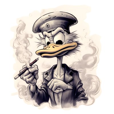 Scrooge McDuck Smoking a Big Marijuana Joint 1 by Kurt Heppke