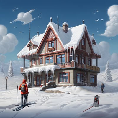 A House with a Ski Cap 3 by Kurt Heppke