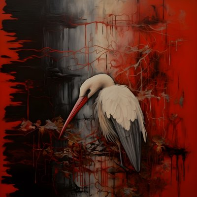 Woman and Stork 2 by Kurt Heppke