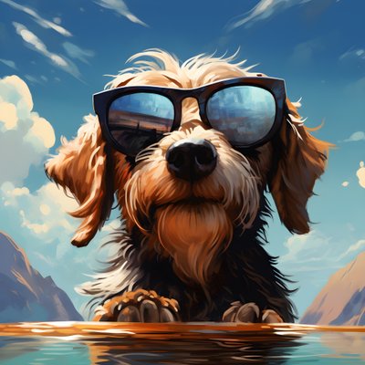 Dog, Cartoon, Sunglasses 1 by Kurt Heppke