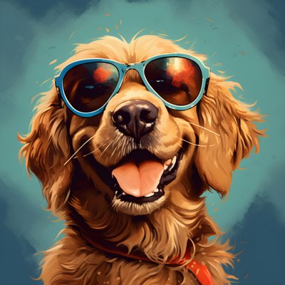 Dog, Cartoon, Sunglasses 2 by Kurt Heppke