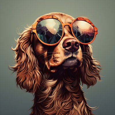 Dog, Cartoon, Sunglasses 4 by Kurt Heppke