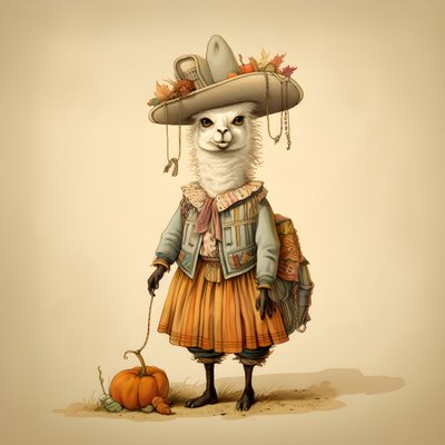 Llama, 18th Century America 3 by Kurt Heppke