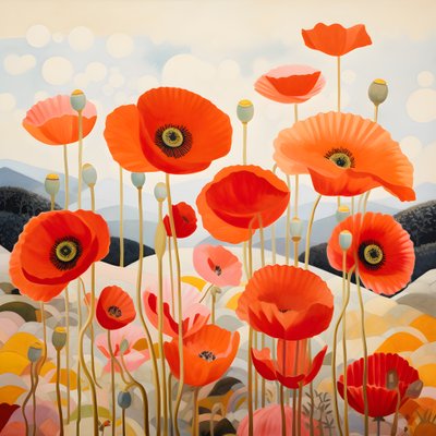 Poppies in Tuscany 4 by Kurt Heppke