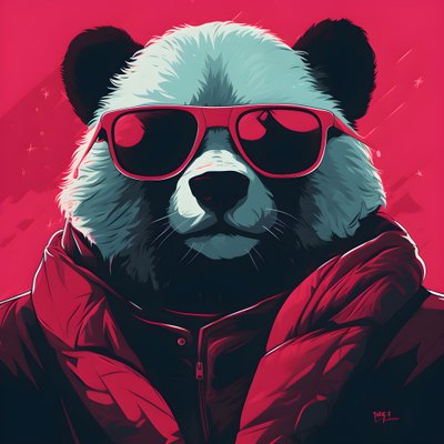 Panda with Glasses 3 by Kurt Heppke