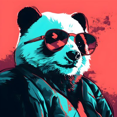 Panda with Glasses 4 by Kurt Heppke