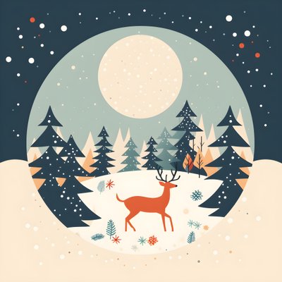 Christmas Postcard in 60s Style 3 by Kurt Heppke