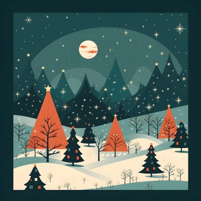 Christmas Postcard in 60s Style 4 by Kurt Heppke