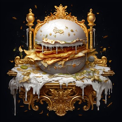 A white marble burger by Kurt Heppke