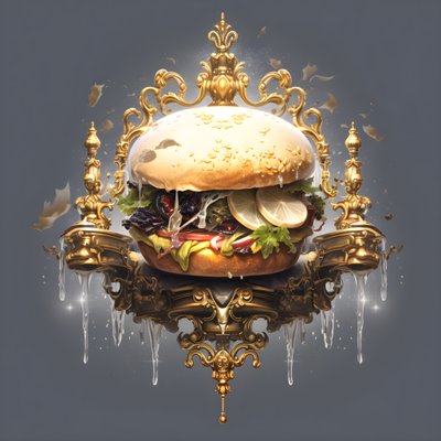 A white marble burger by Kurt Heppke