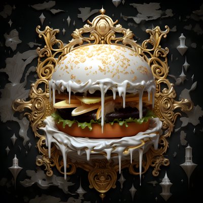 A white marble burger by Kurt Heppke