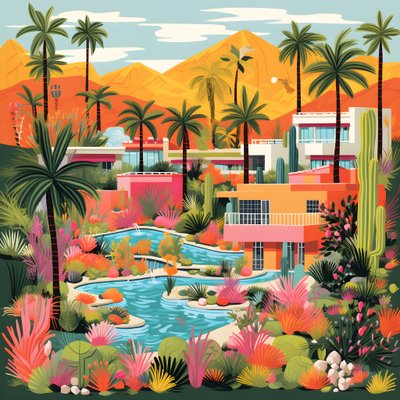 Detailed Illustration of Palm Springs 2 by Kurt Heppke
