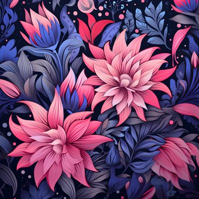 A Bouquet of Flowers in Pink and Blue 1 by Kurt Heppke