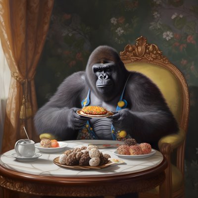 A Gorilla Eating 3 by Kurt Heppke