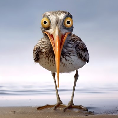 A Sandpiper Holds a Fish 3 by Kurt Heppke