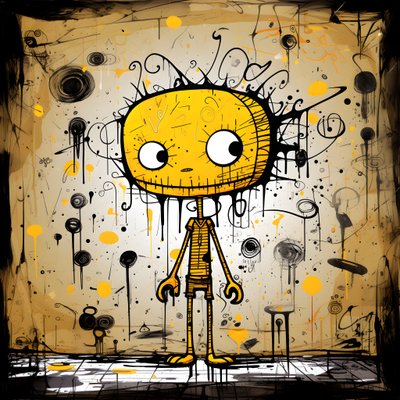 Yellow Cartoon Character 1 by Kurt Heppke