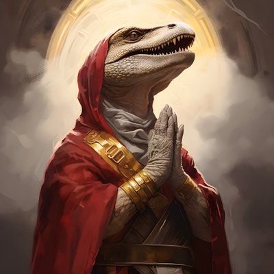 Killer Queen Praying T-Rex 2 by Kurt Heppke