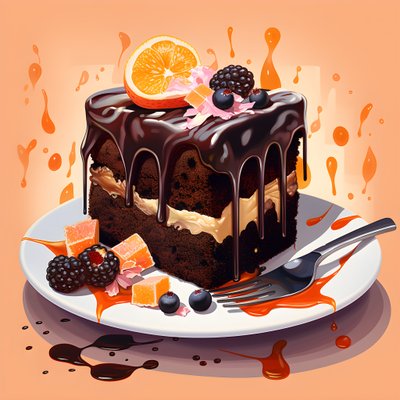 Chocolate Caramel Rhubarb Cake 1 by Kurt Heppke