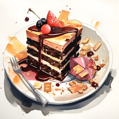 Chocolate Caramel Rhubarb Cake 3 by Kurt Heppke