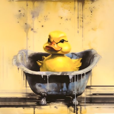 Trendy Rubber Duck Advertisement Poster - The Yellow 1 by Kurt Heppke