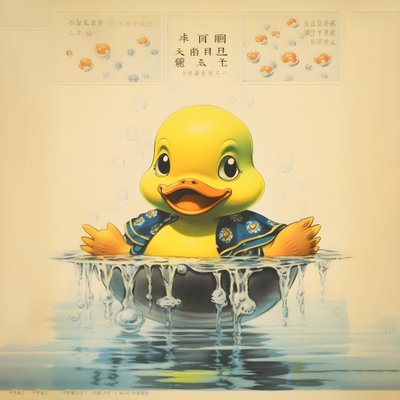 Trendy Rubber Duck Advertisement Poster - The Yellow 2 by Kurt Heppke