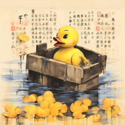 Trendy Rubber Duck Advertisement Poster - The Yellow 4 by Kurt Heppke