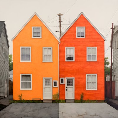two orange houses 3 by Kurt Heppke