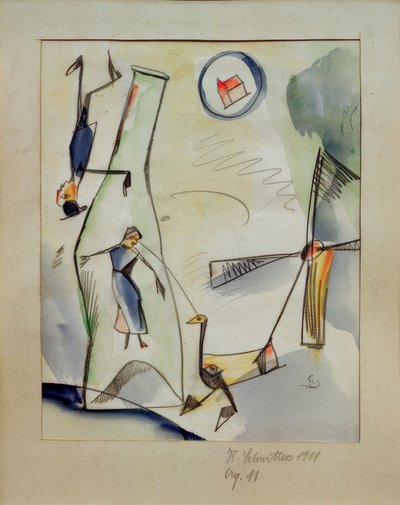 Aq. 11 (Image-Woman-Goose) by Kurt Schwitters