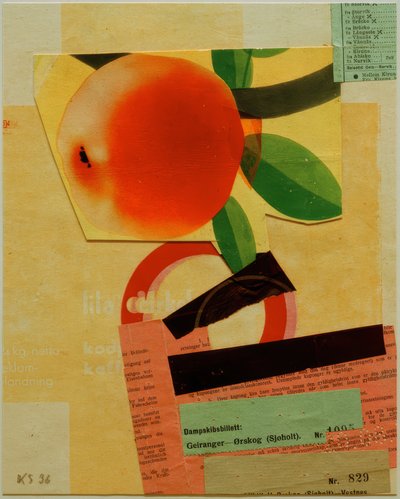 Untitled (With Red Apple) by Kurt Schwitters