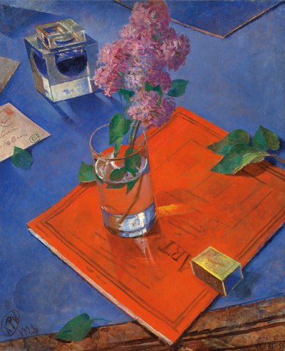 Still life with lilac by Kuzma Sergeevich Petrov Vodkin