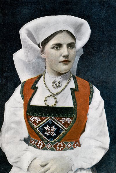 Woman Wearing Norwegian National Costume by L Boulanger