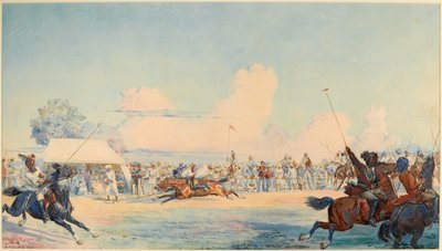 10th Bengal Lancers Tent-Pegging Competition by Lady  Butler
