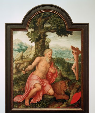 Landscape with St. Jerome by Lambert van Noort