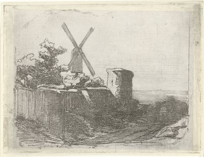 Ruin with Mill by Lambertus  Hardenberg