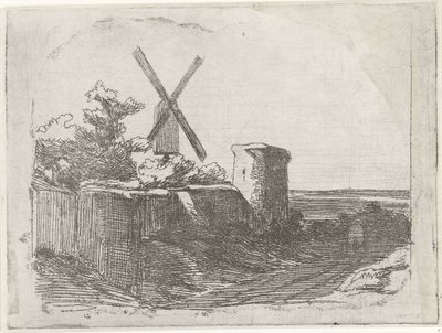 Ruin with Mill by Lambertus  Hardenberg