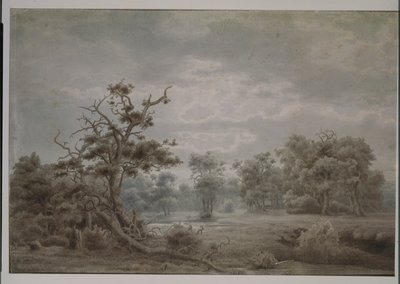 Forest landscape from Dusseldorf by Lars Hertervig