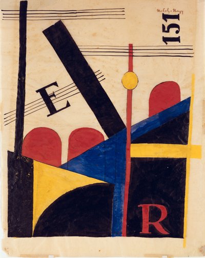 Sketch for the Large Railway Picture by Laszlo Moholy Nagy