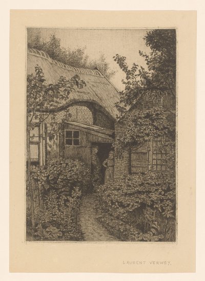 House with Man and Woman by Laurent Verwey van Udenhout